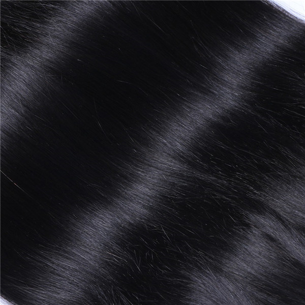 Unprocessed straight human hair weave extension with closure XS009